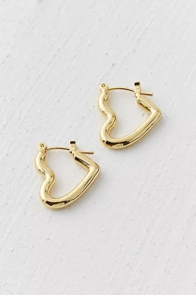 14k Gold Plated Heart Hoop Earring
