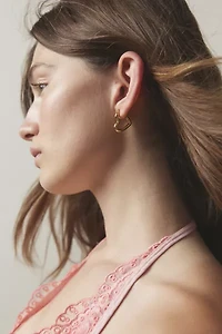 14k Gold Plated Heart Hoop Earring