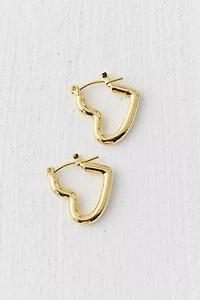 14k Gold Plated Heart Hoop Earring