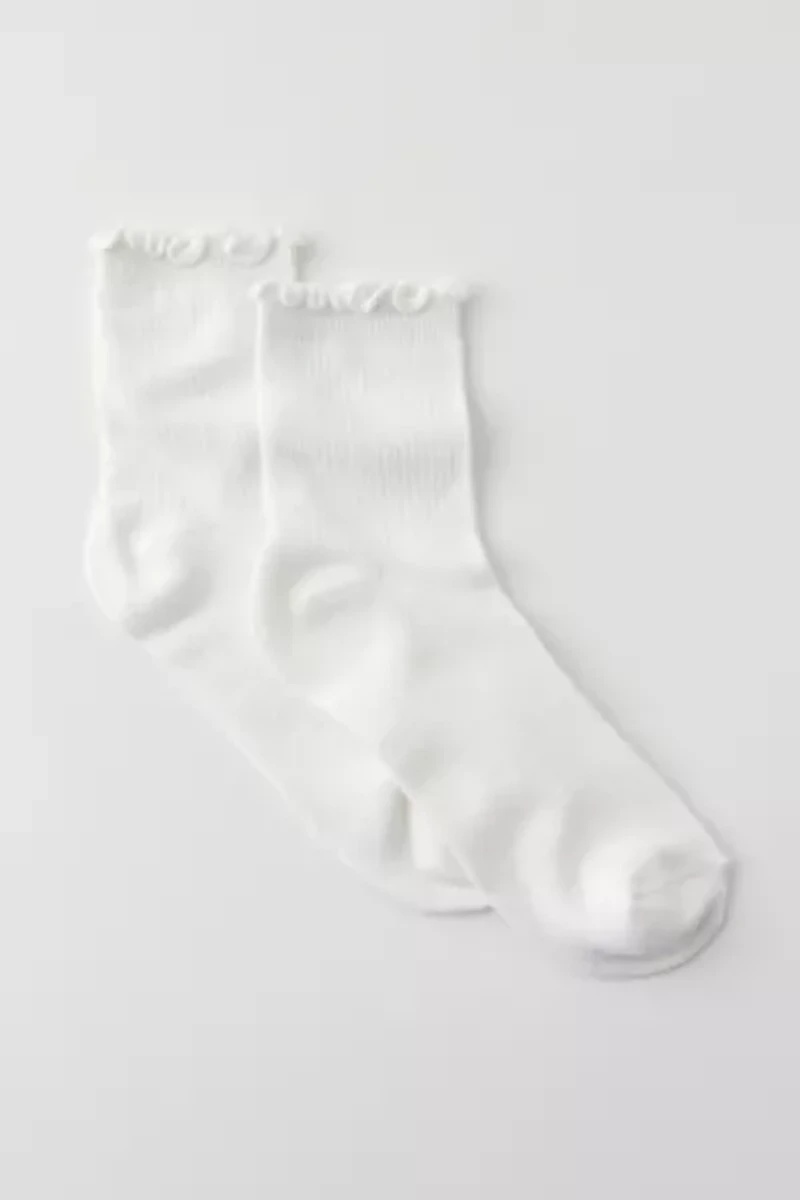 Lettuce-Edge Ribbed Sock
