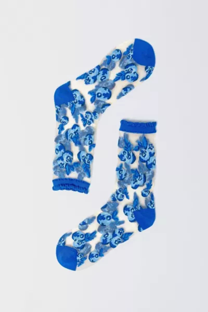 Sock Candy Blueberry Ruffle Sheer Sock