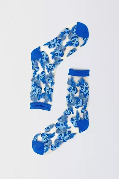 Sock Candy Blueberry Ruffle Sheer Sock