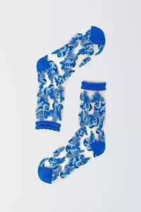 Sock Candy Blueberry Ruffle Sheer Sock