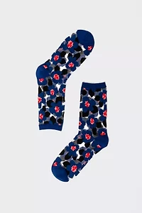 Sock Candy Bold Blue Floral Sheer Sock