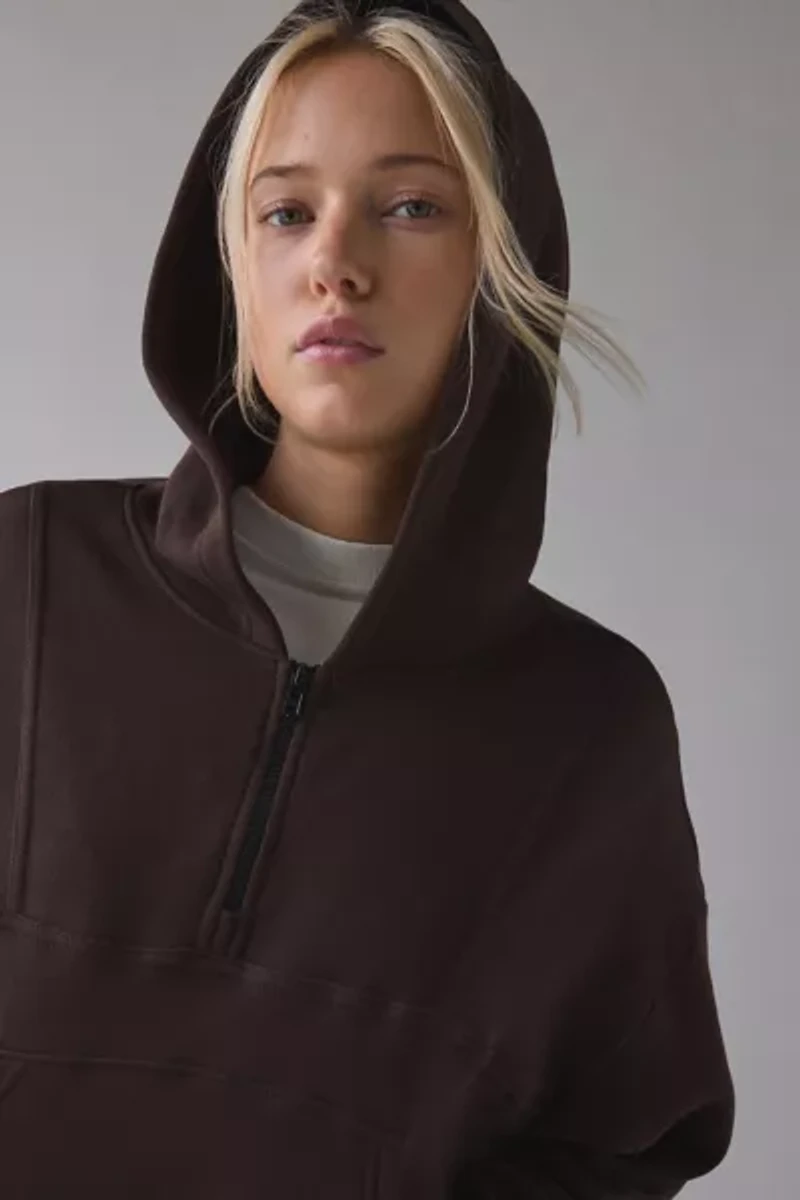Strut This Reign Half-Zip Cropped Hoodie Sweatshirt