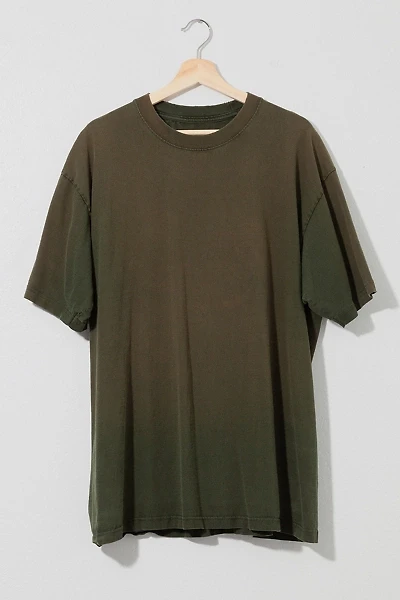 Vintage Y2K Distressed Sun Faded Green Heavy Duty Cotton T-Shirt