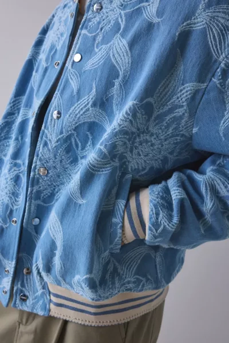 Mouty Floral Denim Bomber Jacket