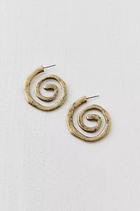 Swirly Burnished Hoop Earring