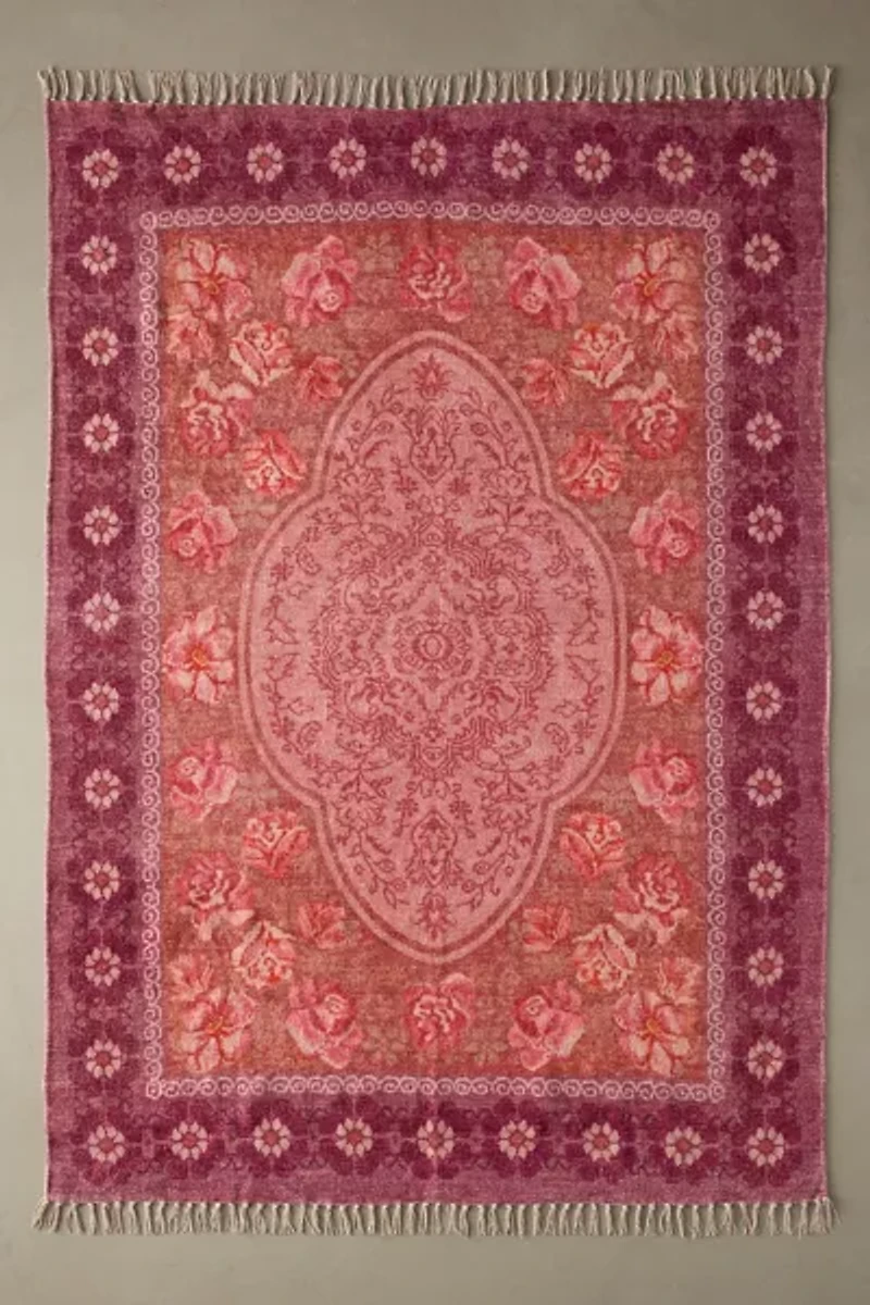 Minerva Floral Digital Printed Chenille Rug