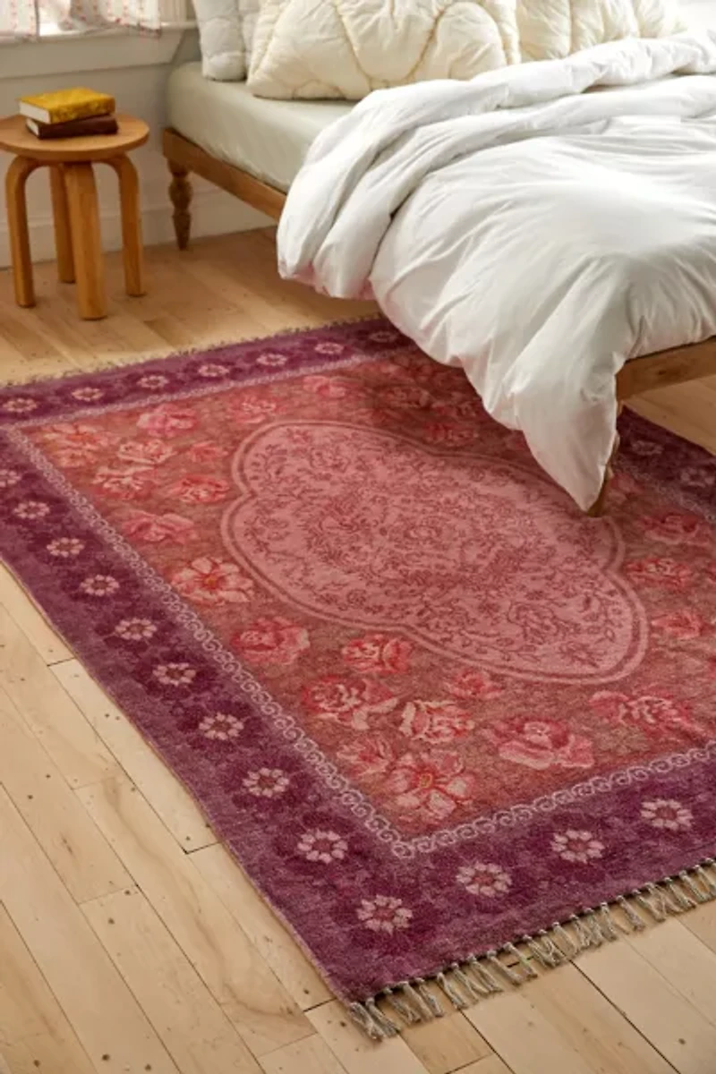 Minerva Floral Digital Printed Chenille Rug