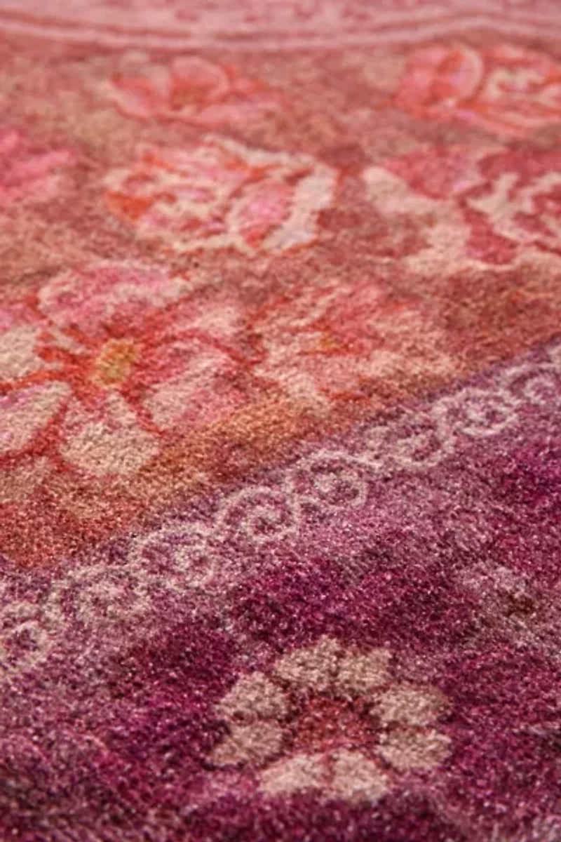 Minerva Floral Digital Printed Chenille Rug