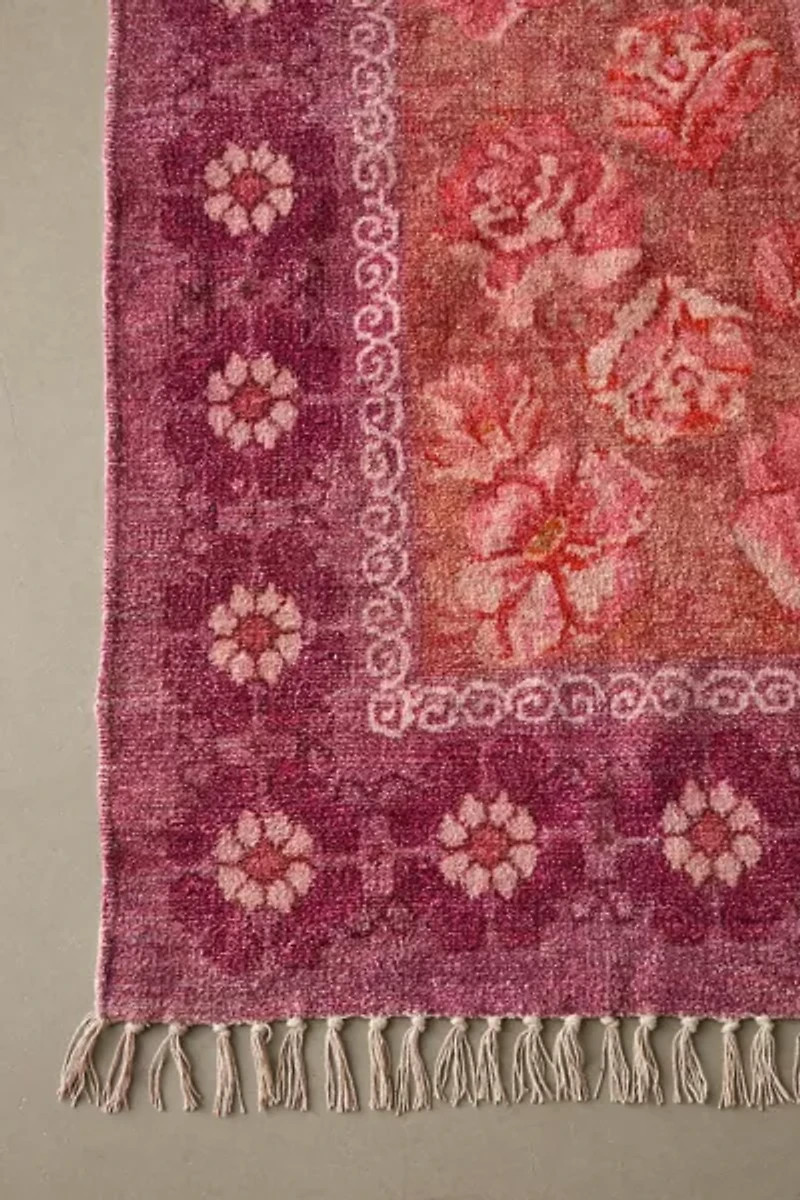Minerva Floral Digital Printed Chenille Rug