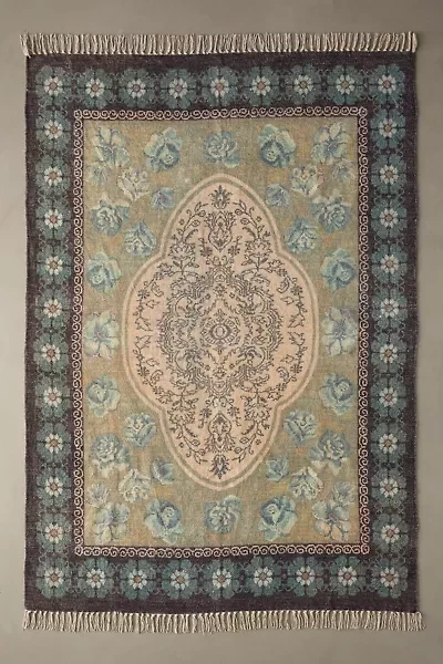Minerva Floral Digital Printed Chenille Rug