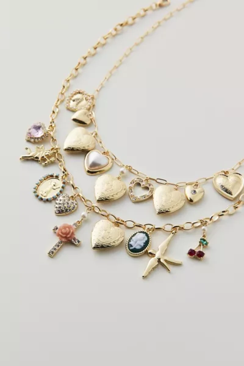 Bianca Layered Charm Necklace Set