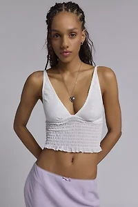 Out From Under Firecracker Smocked Cropped Top