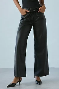Levi's® XL Straight Tie Waist Faux Leather Pant