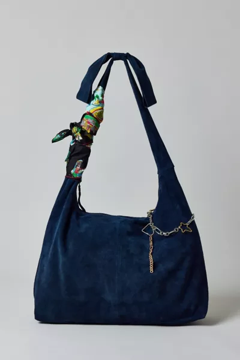 Boston Bow Suede Hobo Bag