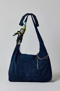 Boston Bow Suede Hobo Bag