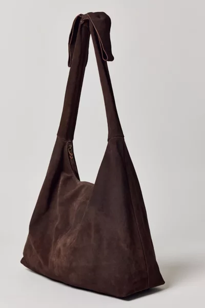 Boston Bow Suede Hobo Bag