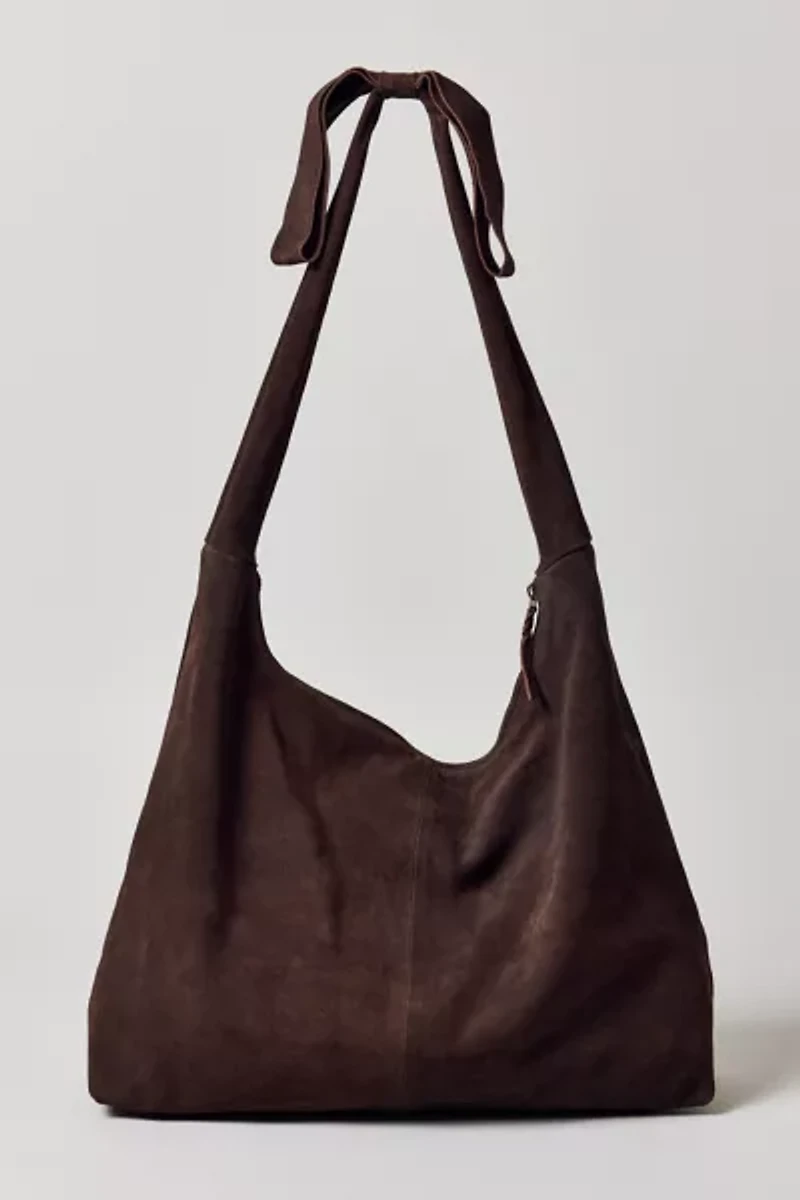 Boston Bow Suede Hobo Bag