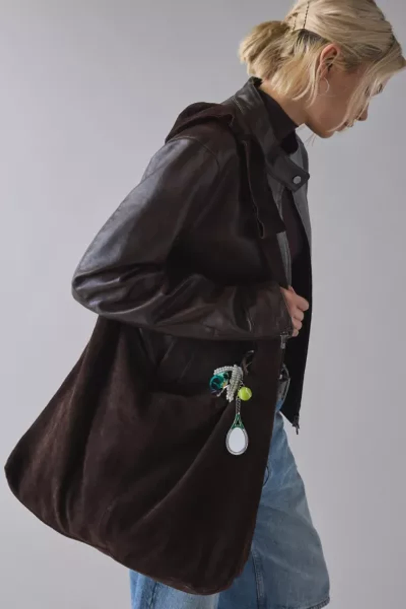 Boston Bow Suede Hobo Bag