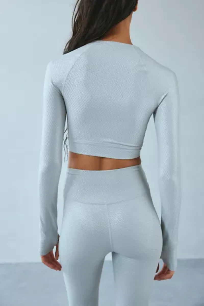 Beach Riot Francine Silver Shine Long Sleeve Top