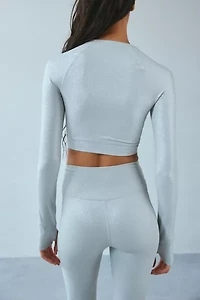 Beach Riot Francine Silver Shine Long Sleeve Top