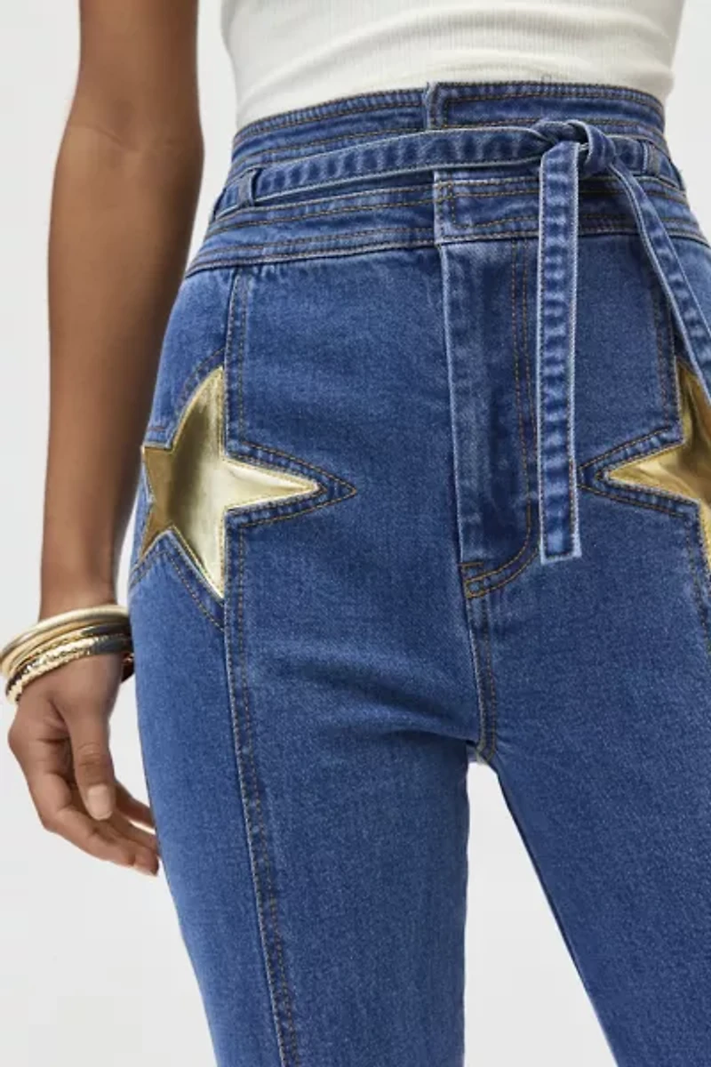 Stoned Immaculate Super Star Vintage Gold Bell Bottom Jean