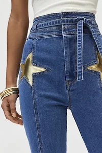 Stoned Immaculate Super Star Vintage Gold Bell Bottom Jean