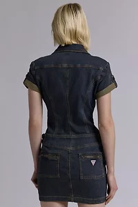 GUESS ORIGINALS Utility Zip Denim Mini Dress