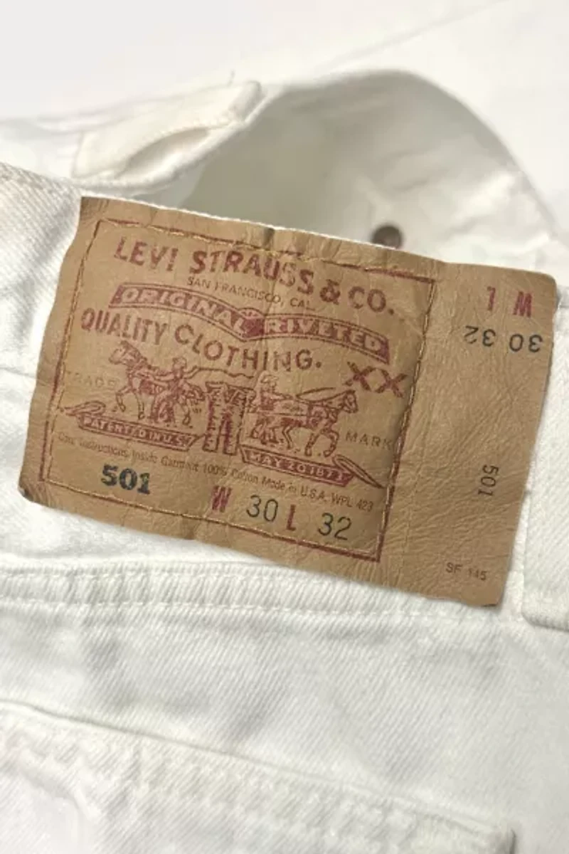 Vintage 1990’s Levi’s 501 White Denim Jeans