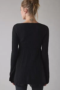 Kimchi Blue Hannah Ruffle Trim Babydoll Sweater