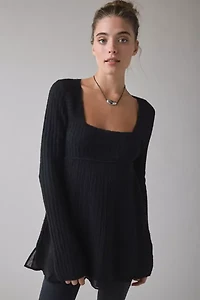 Kimchi Blue Hannah Ruffle Trim Babydoll Sweater