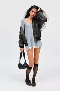 Kimchi Blue Hannah Ruffle Trim Babydoll Sweater