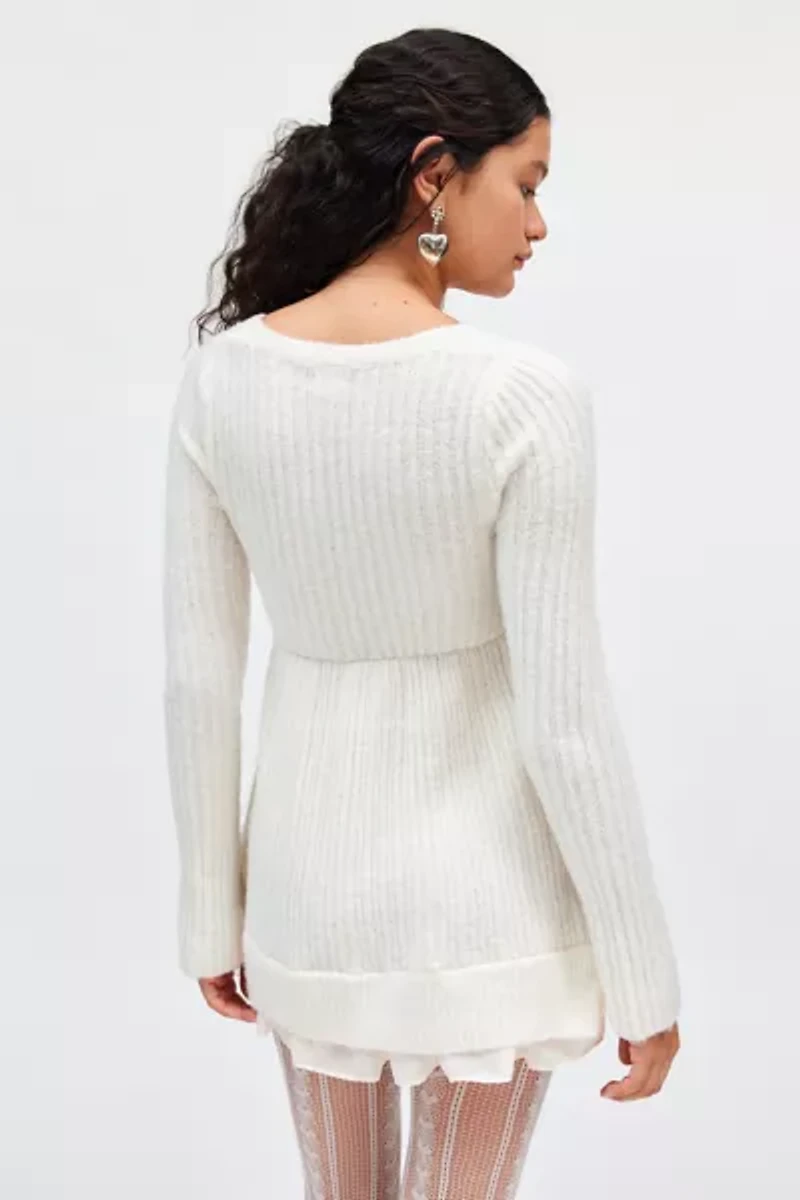 Kimchi Blue Hannah Ruffle Trim Babydoll Sweater