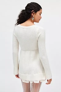 Kimchi Blue Hannah Ruffle Trim Babydoll Sweater