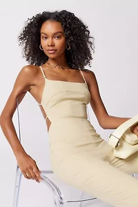 Chandler Linen Strappy-Back Jumpsuit