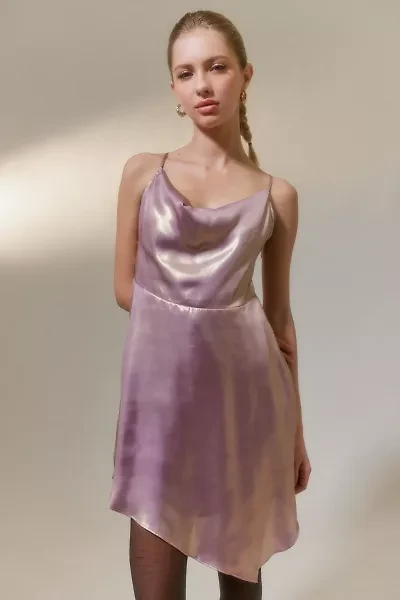 Mallory Metallic Asymmetrical Slip Dress