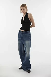 Silence + Noise Coyote Cowl Neck Halter Top