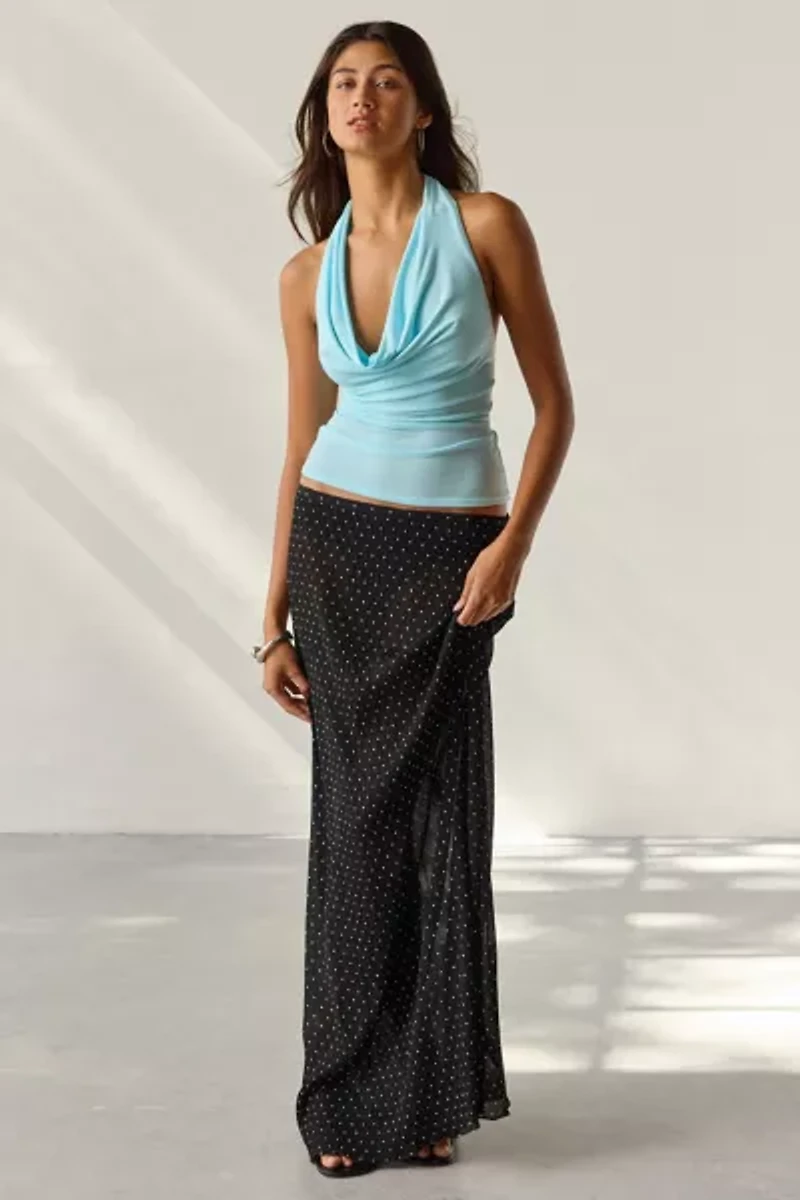 Silence + Noise Coyote Cowl Neck Halter Top