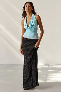 Silence + Noise Coyote Cowl Neck Halter Top