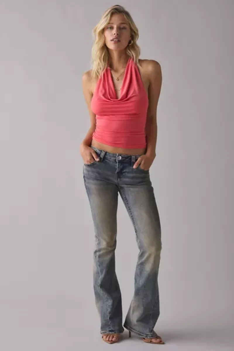 Silence + Noise Coyote Cowl Neck Halter Top