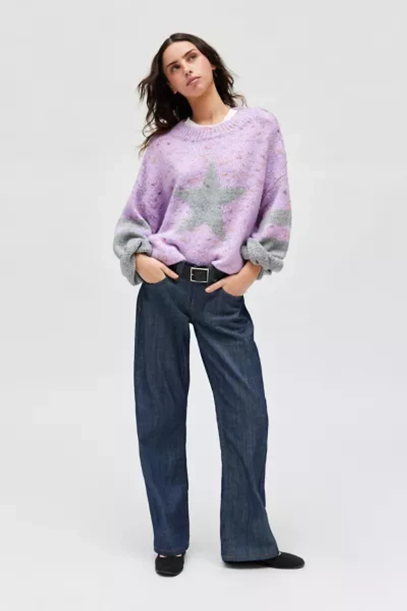 BDG Stella Star Graphic Oversized Pullover Sweater