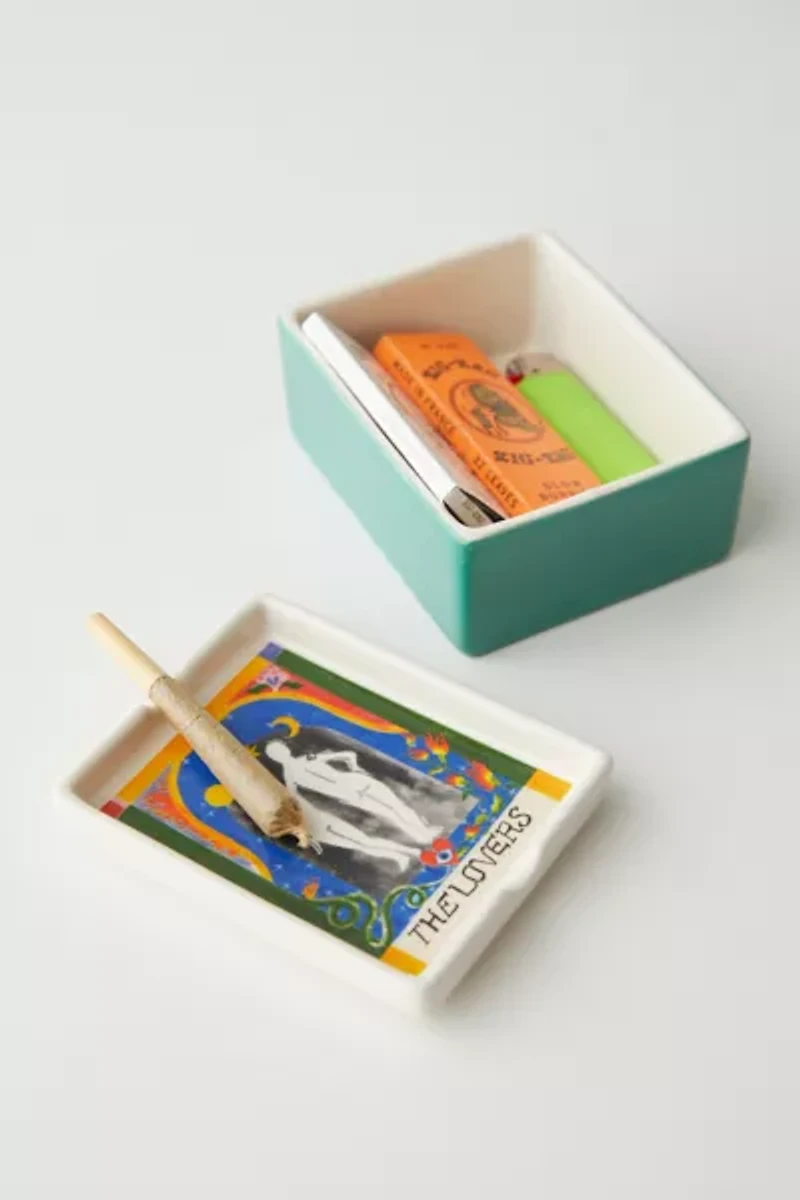 Tarot Card Lidded Ashtray & Stash Box