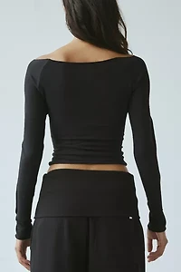 Out From Under Cotton Compression Boatneck Long Sleeve Top