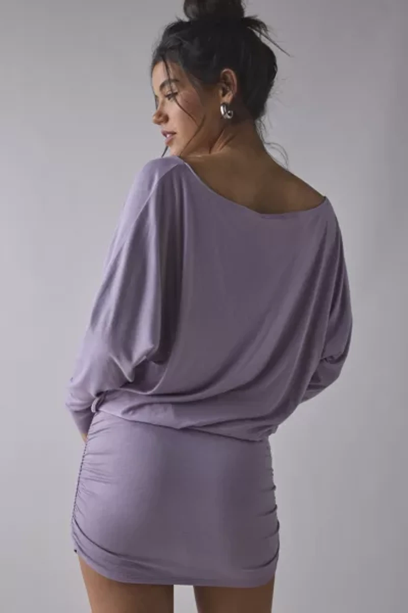 Silence + Noise Destin Dolman Off-The-Shoulder Mini Dress