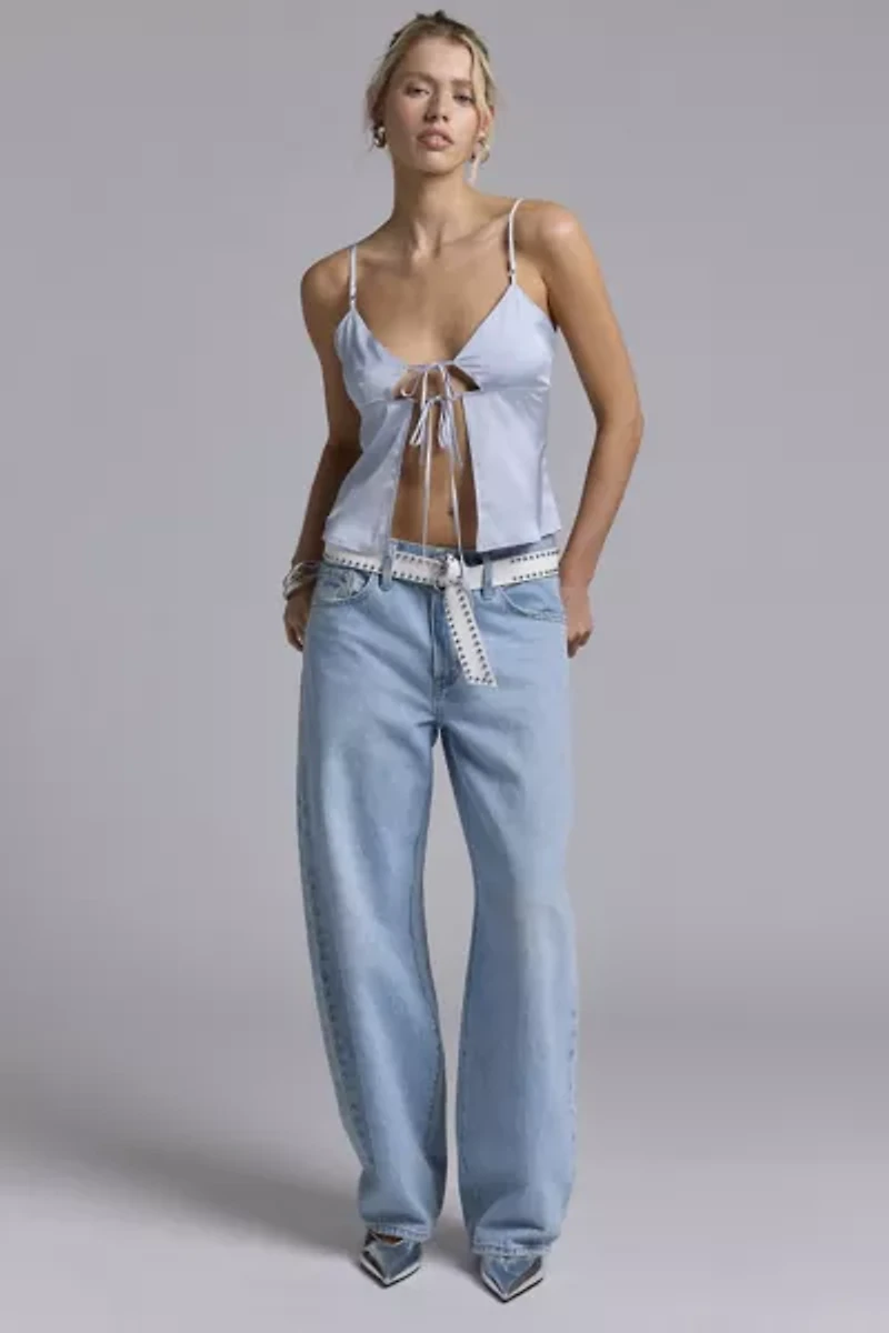 Silence + Noise Courtney Open Tie Front Cami