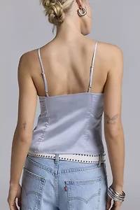Silence + Noise Courtney Open Tie Front Cami