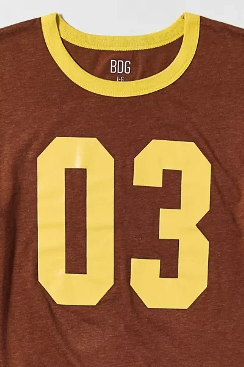 BDG Varsity Graphic Slim Fit Retro Ringer Tee