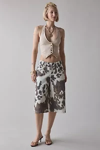 Silence + Noise Esme Cropped Denim Halter Vest Top